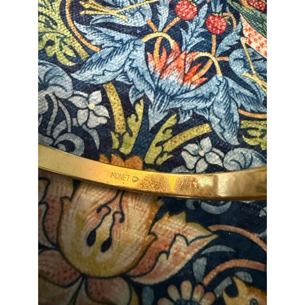 Monet Simple Gold Textured Bangle - Picture 3 of 4